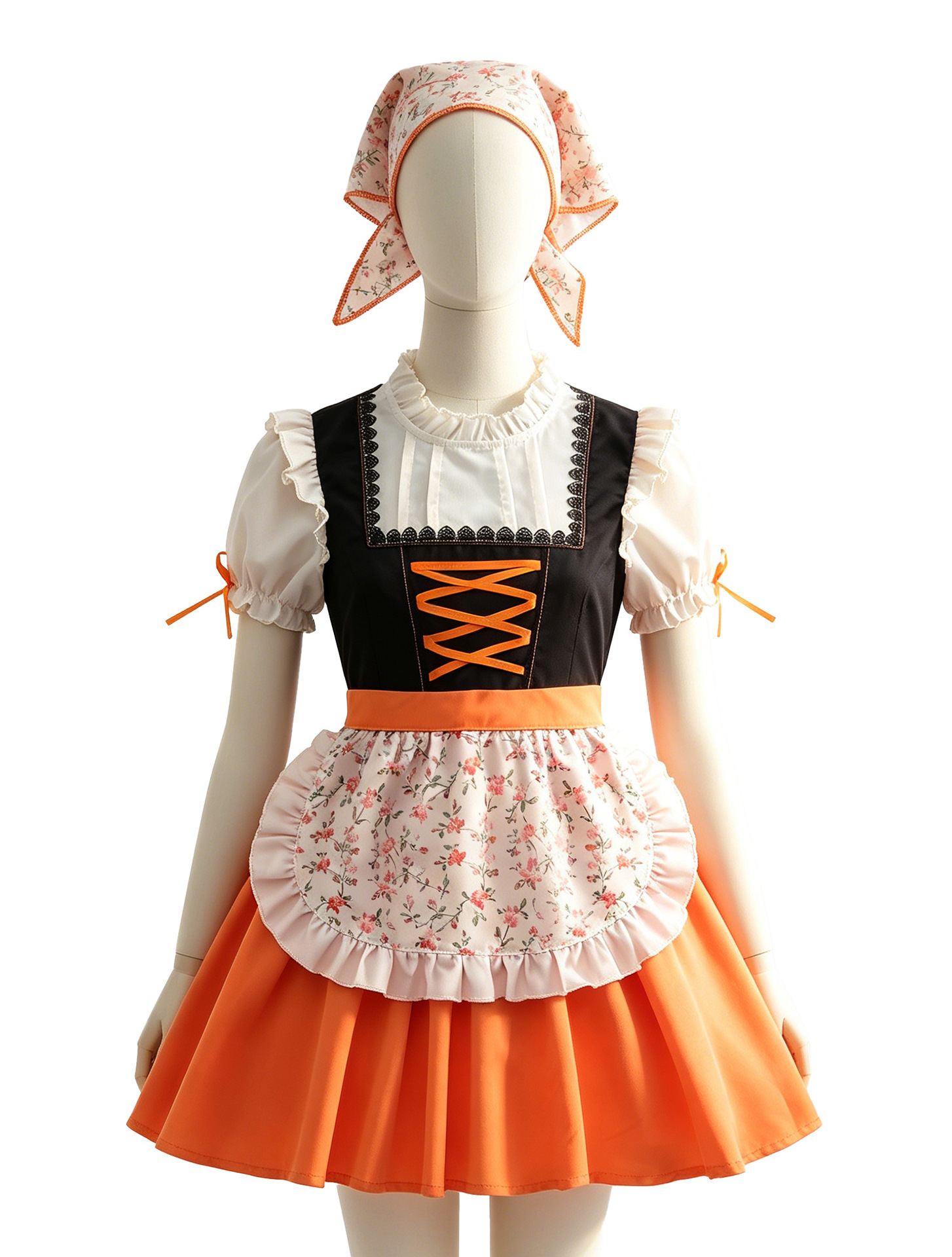 German Oktoberfest Dirndl Dress - Women Farm Maid Costume
